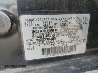 2015 Nissan Note S Plus with VIN 3N1CE2CPXFL395791, listed as a Copart auction lot 57964255 with 233,146 mi miles and Salvage title. Bid and sale history available at DreamBid. Image 12.