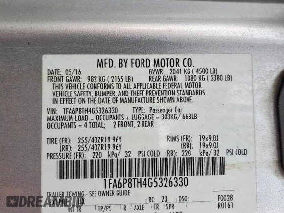 2016 Ford Mustang EcoBoost z VIN 1FA6P8TH4G5326330, wystawiony jako Copart lot #57402025 z przebiegiem 108 229 mil mil oraz Szkoda całkowita • Salvage title. Historia ofert i sprzedaży dostępna na DreamBid. Obrazek 13.