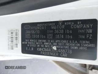 2010 Hyundai Accent GLS с VIN KMHCN4AC8AU488778, выставлен на аукционе IAAI как лот 40151349 с пробегом 174 002 миль миль и . История ставок и продаж доступна на DreamBid. Изображение 9.