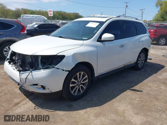 2014 Nissan Pathfinder SV with VIN 5N1AR2MM7EC703101, listed as a IAAI auction lot 42221242 with 178,237 mi miles and . Bid and sale history available at DreamBid. Image 2.