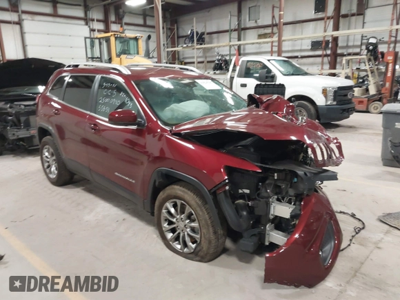 2021 Jeep Cherokee Latitude Lux with VIN 1C4PJMMX1MD131043, listed as a IAAI auction lot 41824130 with 56,414 mi miles and . Bid and sale history available at carsss.com. Image 1.