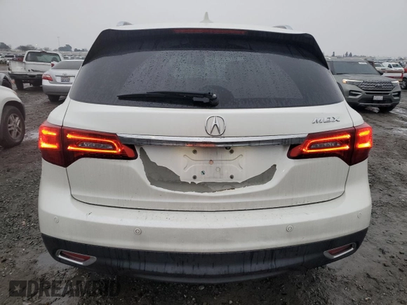 2014 Acura MDX Advance with VIN 5FRYD3H88EB019163, listed as a Copart auction lot 43661515 with 188,065 mi miles and Salvage title. Bid and sale history available at DreamBid. Image 6.