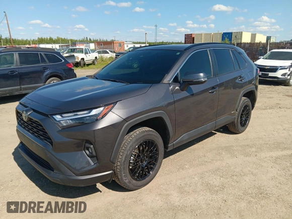 2022 Toyota RAV4 Hybrid XLE Premium with VIN 2T3B6RFV8NW035595, listed as a Copart auction lot 63302015 with 31,764 mi miles and Salvage title. Bid and sale history available at DreamBid. Image 1.
