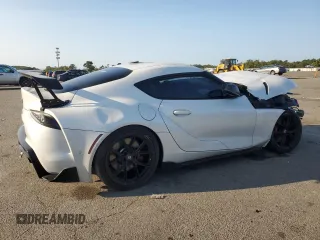 2021 Toyota GR Supra 3.0 with VIN WZ1DB0C03MW045204, listed as a Copart auction lot 71127244 with 0 mi miles and Salvage Title. Bid and sale history available at carsss.com. Image 3.