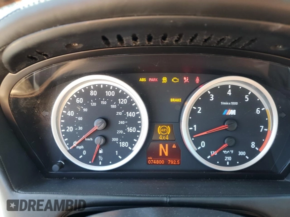 2011 BMW X5 M with VIN 5YMGY0C57BLK26432, listed as a Copart auction lot 67023344 with 74,800 mi miles and Salvage Title. Bid and sale history available at carsss.com. Image 9.