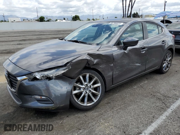 2018 Mazda 3 Touring z VIN 3MZBN1L38JM219466, wystawiony jako Copart lot #56766025 z przebiegiem 124 775 mil mil oraz Szkoda całkowita • Salvage title. Historia ofert i sprzedaży dostępna na DreamBid. Obrazek 1.