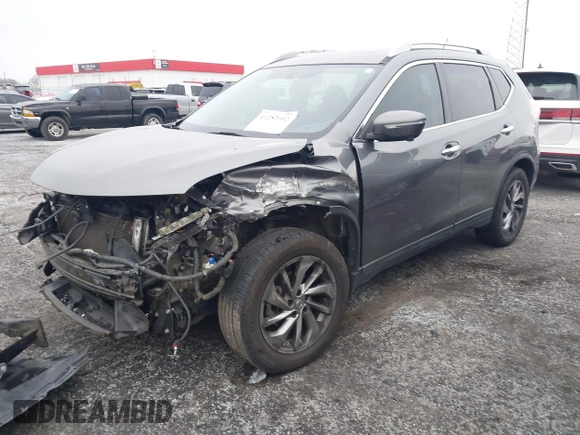 2015 Nissan Rogue SL with VIN 5N1AT2MT7FC863361, listed as a IAAI auction lot 41282002 with 145,914 mi miles. Bid and sale history available at carsss.com. Image 2.