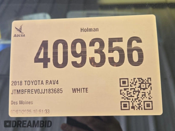 2018 Toyota RAV4 LE with VIN JTMBFREV0JJ183685, listed as a IAAI auction lot 42774230 with 81,554 mi miles and . Bid and sale history available at DreamBid. Image 48.