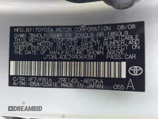 2009 Toyota Corolla with VIN JTDBL40E299069381, listed as a IAAI auction lot 41838258 with 197,992 mi miles. Bid and sale history available at carsss.com. Image 9.