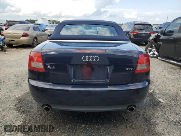 2006 Audi A4 1.8T with VIN WAUBC48H66K011757, listed as a Copart auction lot 72407404 with 66,972 mi miles and Salvage Title. Bid and sale history available at carsss.com. Image 6.