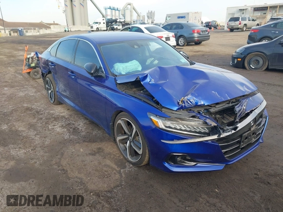 2022 Honda Accord Sedan Sport SE with VIN 1HGCV1F4XNA085981, listed as a IAAI auction lot 41907845 with 17,369 mi miles. Bid and sale history available at carsss.com. Image 1.