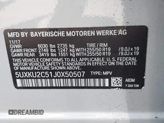 2018 BMW X6 xDrive35i z VIN 5UXKU2C51J0X50507, wystawiony jako IAAI lot #40275236 z przebiegiem 67 523 mil mil oraz . Historia ofert i sprzedaży dostępna na DreamBid. Obrazek 9.