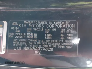 2015 Kia Soul z VIN KNDJN2A29F7763328, wystawiony jako IAAI lot #42151996 z przebiegiem 119 612 mil mil oraz . Historia ofert i sprzedaży dostępna na DreamBid. Obrazek 9.