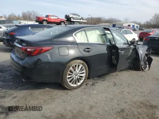 2019 Infiniti Q50 3.0t LUXE with VIN JN1EV7AR8KM556133, listed as a Copart auction lot 47422185 with 60,897 mi miles and Salvage Title. Bid and sale history available at carsss.com. Image 3.
