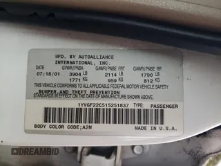2001 Mazda 626 LX z VIN 1YVGF22C515251837, wystawiony jako Copart lot #56854605 z przebiegiem 173 148 mil mil oraz Szkody całkowita. Historia ofert i sprzedaży dostępna na DreamBid. Obrazek 12.