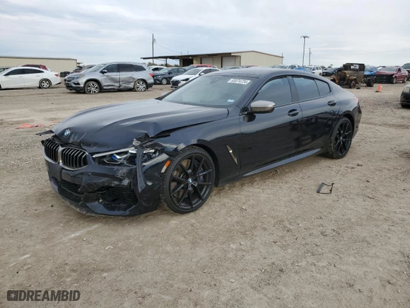 2021 BMW 8 Series M850i with VIN WBAGV8C07MCF06391, listed as a Copart auction lot 83374724 with 0 mi miles and Salvage Title. Bid and sale history available at carsss.com. Image 1.