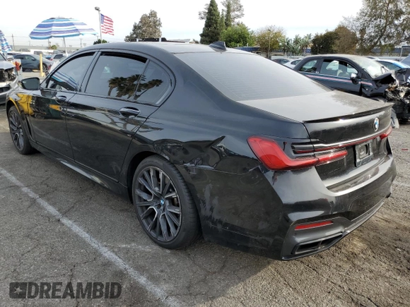2021 BMW 7 Series 740i with VIN WBA7T2C01MCF51202, listed as a Copart auction lot 84522934 with Not provided miles and Salvage title. Bid and sale history available at DreamBid. Image 2.