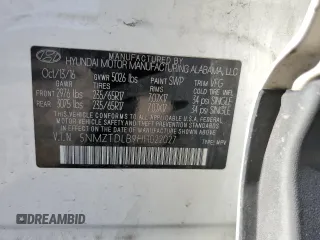 2017 Hyundai Santa Fe 2.4L z VIN 5NMZTDLB9HH022027, wystawiony jako Copart lot #56242045 z przebiegiem 117 484 mil mil oraz Szkoda całkowita • Salvage title. Historia ofert i sprzedaży dostępna na DreamBid. Obrazek 12.