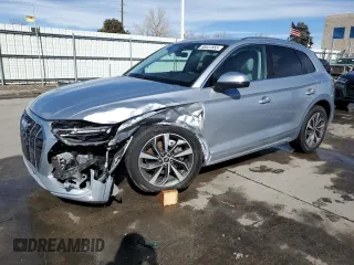 2021 Audi Q5 Premium with VIN WA1AAAFY0M2043357, listed as a Copart auction lot 46441855 with 54,039 mi miles and Salvage Title. Bid and sale history available at carsss.com. Image 1.
