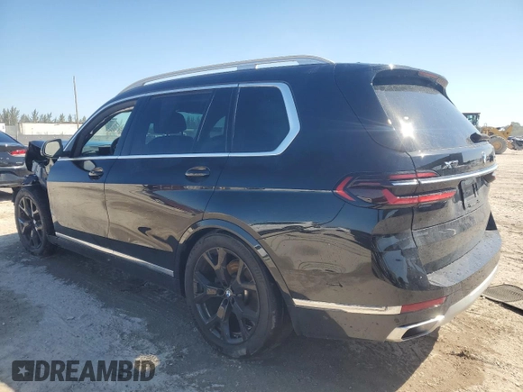2024 BMW X7 xDrive40i with VIN 5UX23EM09R9T85217, listed as a Copart auction lot 47038835 with 0 mi miles and Salvage Title. Bid and sale history available at carsss.com. Image 2.