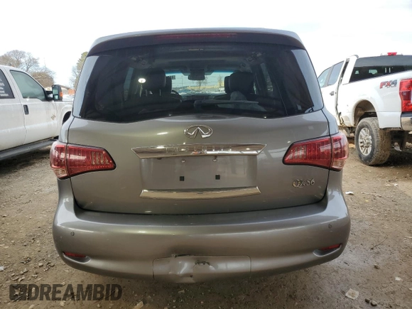 2011 Infiniti QX56 7-passenger with VIN JN8AZ2NE9B9005517, listed as a Copart auction lot 44799925 with 150,030 mi miles and Salvage Title. Bid and sale history available at carsss.com. Image 6.