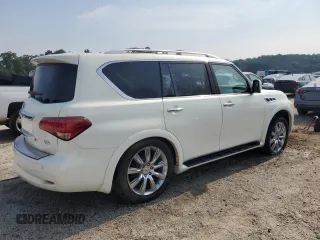 2012 Infiniti QX56 7-passenger with VIN JN8AZ2NF3C9517252, listed as a Copart auction lot 58743455 with 136,627 mi miles and Clean title. Bid and sale history available at DreamBid. Image 3.