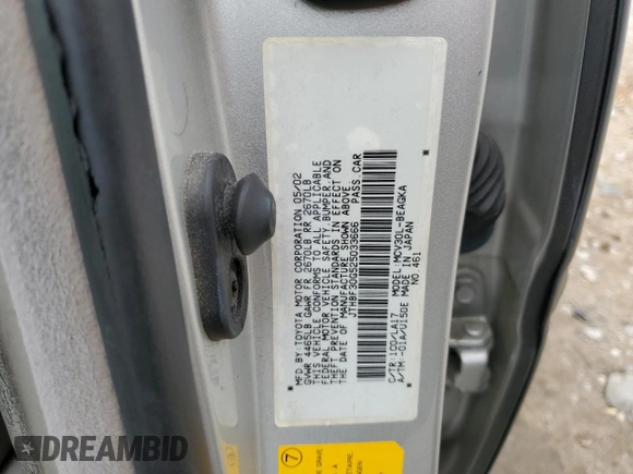 2002 Lexus ES 300 с VIN JTHBF30G525033666, выставлен на аукционе Copart как лот 54572565 с пробегом 212 653 миль миль и Списание • Salvage title. История ставок и продаж доступна на DreamBid. Изображение 12.