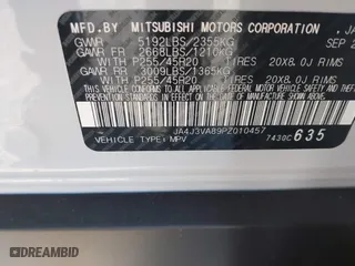 2023 Mitsubishi Outlander SEL with VIN JA4J3VA89PZ010457, listed as a IAAI auction lot 40699749 with 10,429 mi miles. Bid and sale history available at carsss.com. Image 9.
