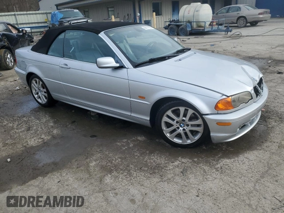 2002 BMW 3 Series 330Ci with VIN WBABS534X2JU90407, listed as a Copart auction lot 48411835 with 124,157 mi miles and Salvage Title. Bid and sale history available at DreamBid. Image 4.