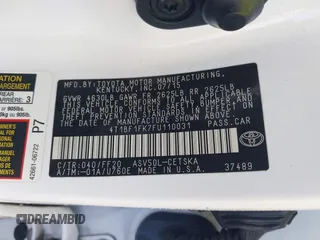 2015 Toyota Camry XLE z VIN 4T1BF1FK7FU110031, wystawiony jako IAAI lot #41906811 z przebiegiem Nie podano mil oraz . Historia ofert i sprzedaży dostępna na DreamBid. Obrazek 9.