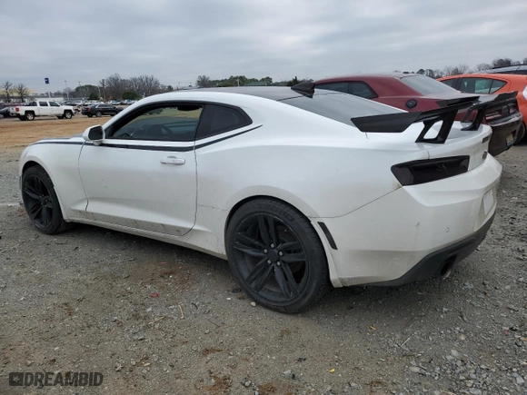 2016 Chevrolet Camaro 2LT with VIN 1G1FD1RSXG0129424, listed as a Copart auction lot 86807184 with 108,442 mi miles and Salvage Title. Bid and sale history available at carsss.com. Image 2.