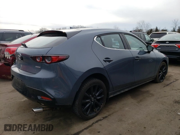 2019 Mazda Mazda3 Hatchback w/Premium Pkg with VIN JM1BPBNM1K1144052, listed as a Copart auction lot 45486943 with 55,106 mi miles. Bid and sale history available at carsss.com. Image 3.
