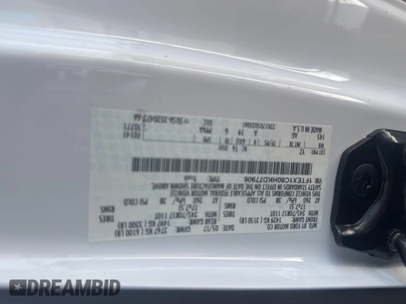 2017 Ford F-150 XL with VIN 1FTEX1C80HKD77906, listed as a IAAI auction lot 42737719 with 143,027 mi miles and . Bid and sale history available at DreamBid. Image 13.