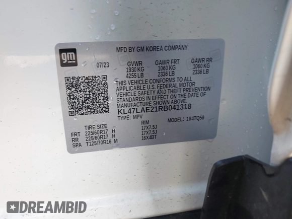 2024 Buick Envista Preferred with VIN KL47LAE21RB041318, listed as a IAAI auction lot 42145509 with 24,316 mi miles and . Bid and sale history available at DreamBid. Image 9.