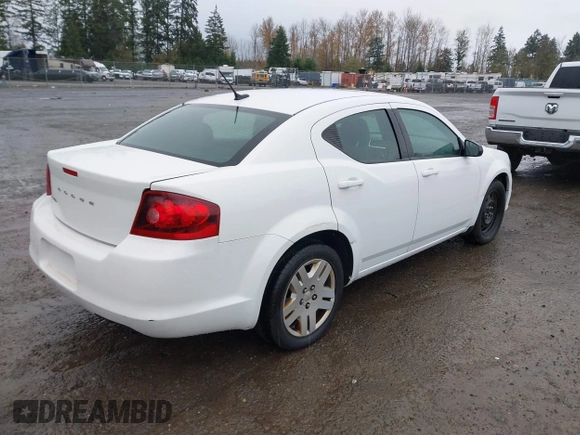 2013 Dodge Avenger SE with VIN 1C3CDZAB1DN646005, listed as a IAAI auction lot 40856048 with 143,386 mi miles and . Bid and sale history available at carsss.com. Image 4.