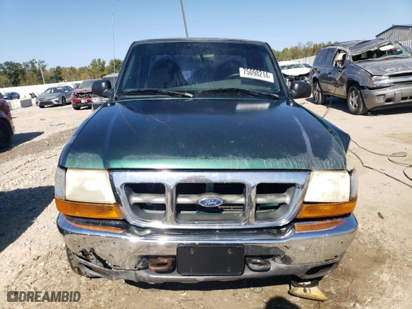 1999 Ford Ranger XLT with VIN 1FTYR11X7XTA88063, listed as a Copart auction lot 75098214 with 210,807 mi miles and Salvage Title. Bid and sale history available at carsss.com. Image 5.