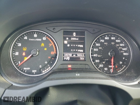 2017 Audi A3 Sedan Premium Plus with VIN WAUGUGFF3H1038266, listed as a Copart auction lot 71200734 with 105,768 mi miles and Salvage Title. Bid and sale history available at carsss.com. Image 9.