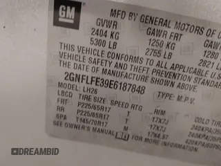 2014 Chevrolet Equinox LT with VIN 2GNFLFE39E6187848, listed as a IAAI auction lot 41644924 with 92,703 mi miles. Bid and sale history available at carsss.com. Image 9.