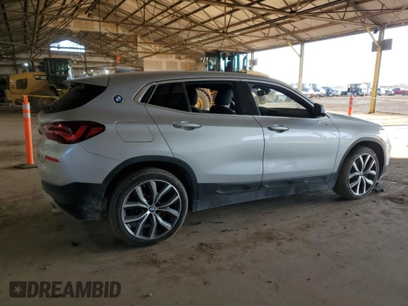 2021 BMW X2 sDrive28i with VIN WBXYH9C07M5T03462, listed as a Copart auction lot 56539503 with 0 mi miles and Salvage Title. Bid and sale history available at carsss.com. Image 3.