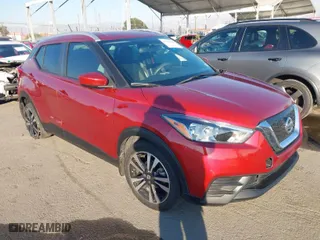 2019 Nissan Kicks SV with VIN 3N1CP5CU3KL493055, listed as a IAAI auction lot 41313642 with 57,520 mi miles. Bid and sale history available at carsss.com. Image 1.