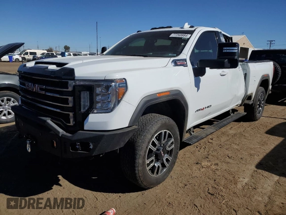 2023 GMC Sierra 3500HD AT4 z VIN 1GT49VEY3PF245031, wystawiony jako Copart lot #77260884 z przebiegiem Nie podano mil oraz Szkoda całkowita • Salvage title. Historia ofert i sprzedaży dostępna na DreamBid. Obrazek 1.