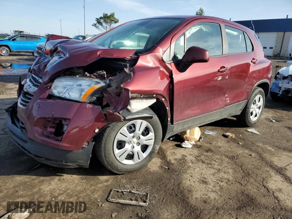 2016 Chevrolet Trax LS with VIN 3GNCJKSB1GL275191, listed as a Copart auction lot 51072445 with 113,102 mi miles and Clean Title. Bid and sale history available at carsss.com. Image 1.