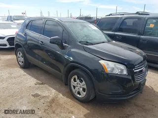 2016 Chevrolet Trax LS with VIN KL7CJKSB9GB571891, listed as a IAAI auction lot 41578788 with 102,239 mi miles. Bid and sale history available at carsss.com. Image 1.