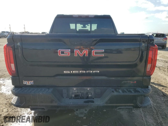 2021 GMC Sierra 1500 AT4 with VIN 1GTU9EET0MZ214429, listed as a Copart auction lot 48395165 with 0 mi miles and Salvage Title. Bid and sale history available at carsss.com. Image 6.