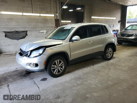 2013 Volkswagen Tiguan S with VIN WVGAV3AX9DW626065, listed as a Copart auction lot 58014145 with 128,858 mi miles and Salvage title. Bid and sale history available at DreamBid. Image 1.