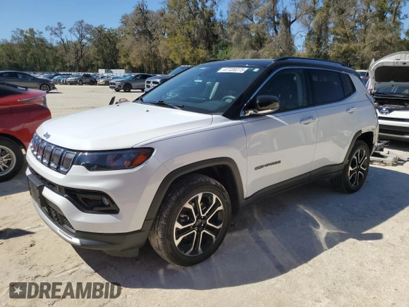 2022 Jeep Compass (RED) Edition with VIN 3C4NJDCB1NT115868, listed as a Copart auction lot 47720275 with 50,385 mi miles and Salvage Title. Bid and sale history available at DreamBid. Image 1.
