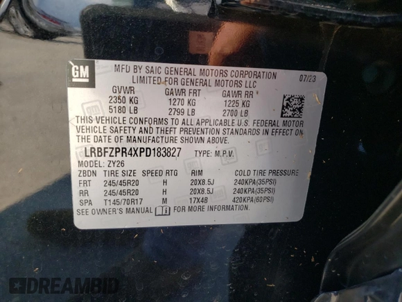 2023 Buick Envision Essence with VIN LRBFZPR4XPD183827, listed as a Copart auction lot 72161074 with 10,380 mi miles and Non Repairable. Bid and sale history available at DreamBid. Image 13.