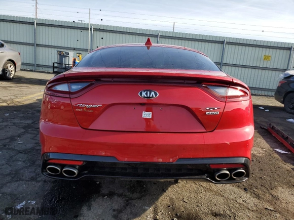 2018 Kia Stinger GT2 with VIN KNAE55LC2J6019090, listed as a Copart auction lot 86851104 with 40,076 mi miles and Salvage Title. Bid and sale history available at carsss.com. Image 6.