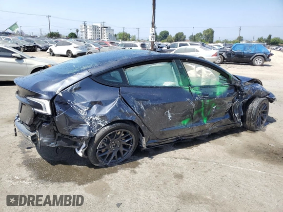 2025 Tesla Model 3 Long Range with VIN 5YJ3E1EA5SF999984, listed as a Copart auction lot 58244825 with Not provided miles and Salvage title. Bid and sale history available at DreamBid. Image 3.