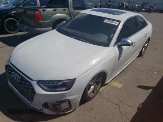 2021 Audi S4 Premium Plus with VIN WAUB4AF49MA024579, listed as a Copart auction lot 64689814 with 28,698 mi miles and Salvage Title. Bid and sale history available at carsss.com. Image 1.